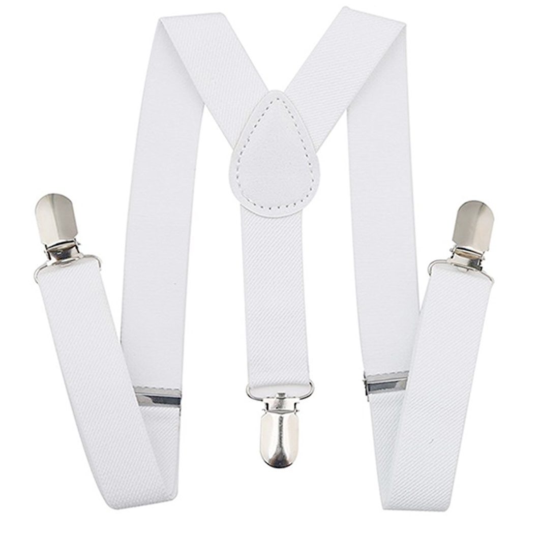 White Suspenders with Metal Clasps - Little Things Mean a Lot