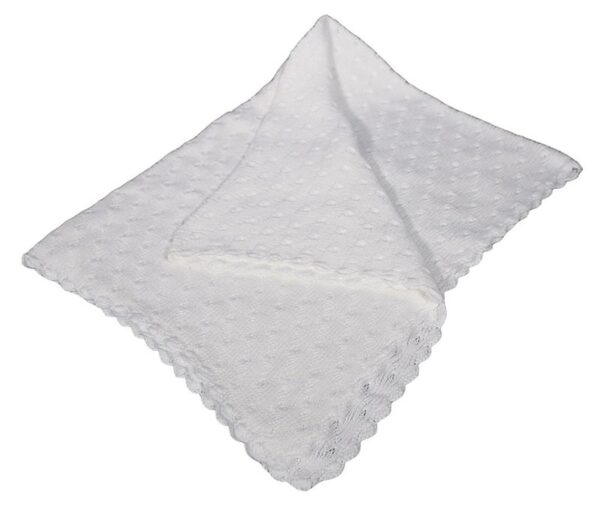 White Cotton Hand Crochet Shawl with Raindrop Pattern