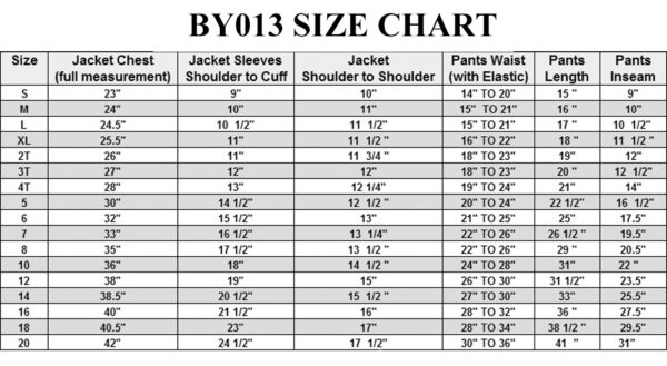AH-BY013 Size Chart Image - Little Things Mean a Lot