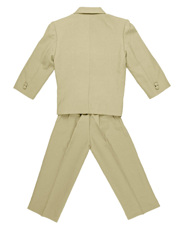 Boys Formal 5 Piece Suit with Shirt and Vest - Khaki - Little Things Mean a Lot