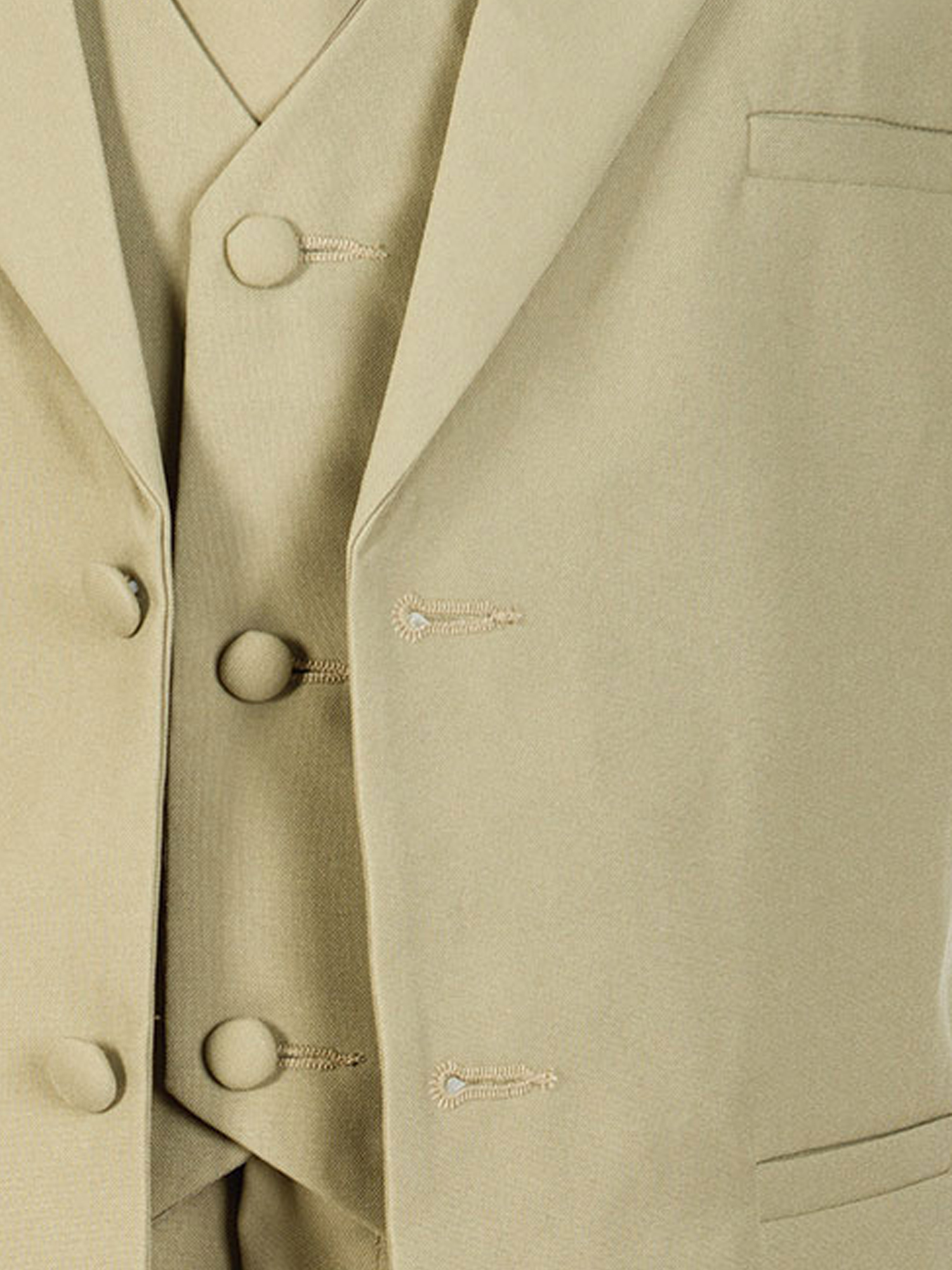 5 Piece Khaki Suit with Shirt Vest and Tie 