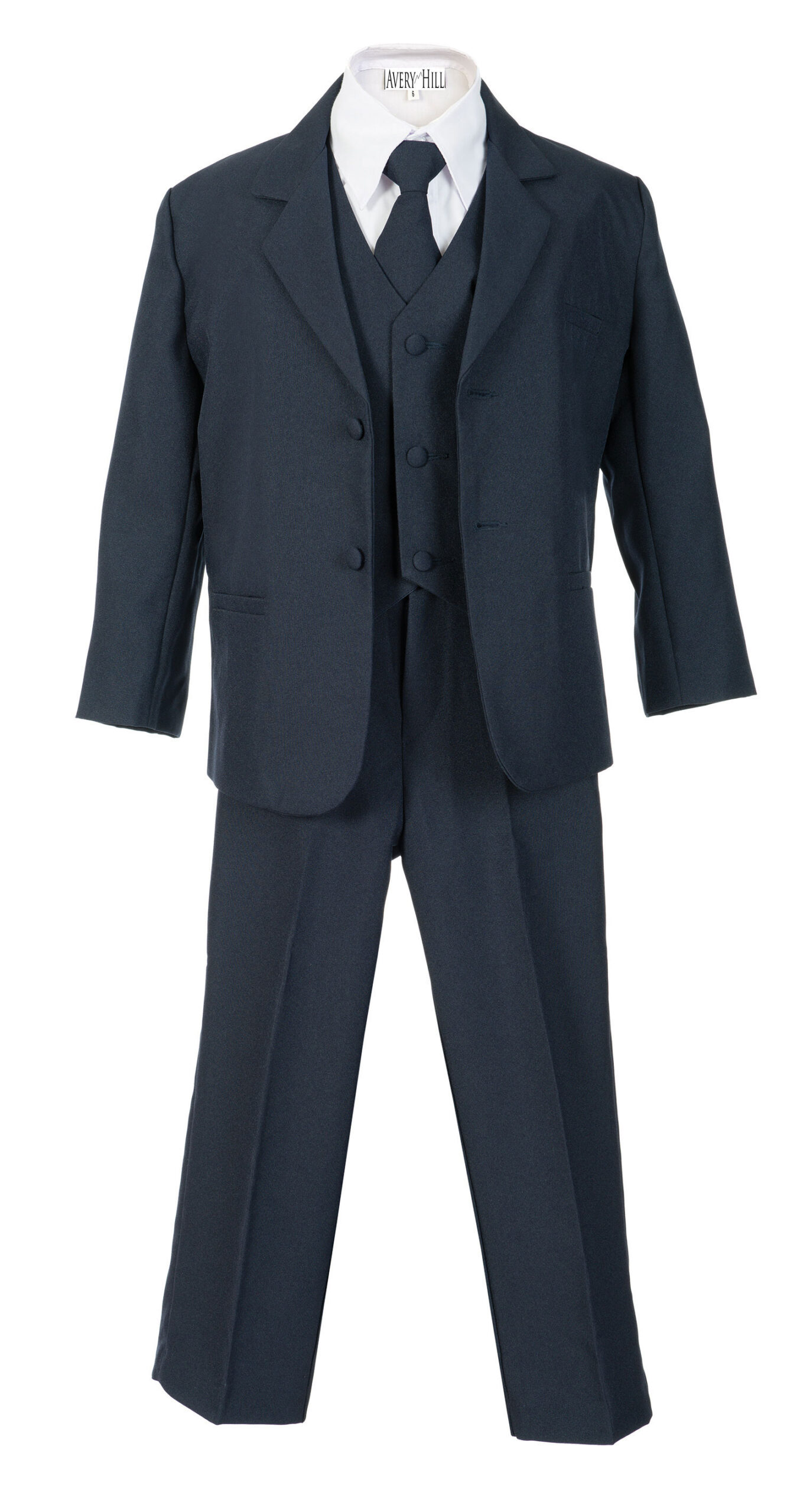 Boys Formal 5 Piece Suit with Shirt and Vest - Navy - Little Things Mean a Lot