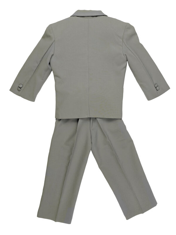 Boys Formal 5 Piece Suit with Shirt and Vest - Silver White - Little Things Mean a Lot