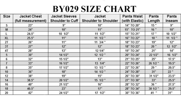 AH-BY029 Size Chart Image - Little Things Mean a Lot
