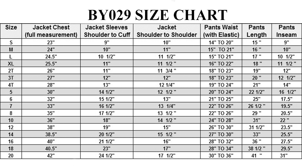 AH-BY029 Size Chart Image - Little Things Mean a Lot