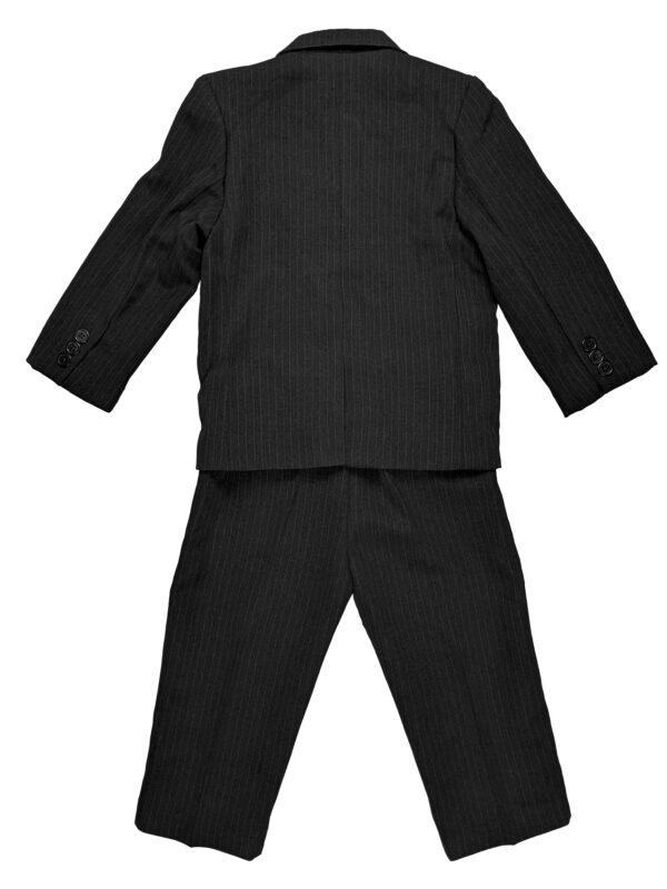 Boys Pinstripe Suit Set with Matching Tie - Black - Little Things Mean a Lot