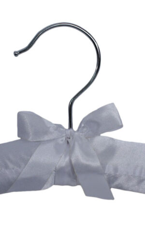 10" White Satin Hanger with Metal Hook - Little Things Mean a Lot
