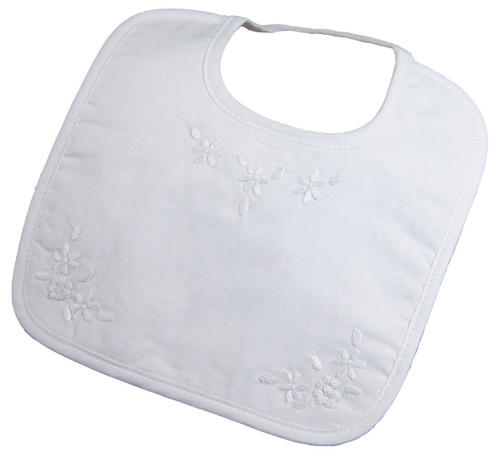 Girls Hand Embroidered Cotton Bib - Little Things Mean a Lot