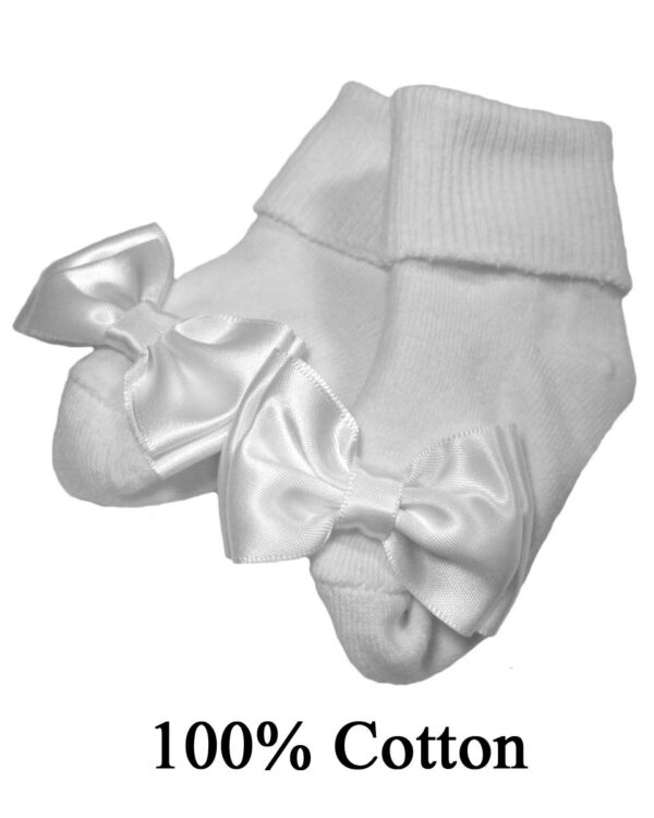 Girls Cotton Special Occasion Socks with Bow - Little Things Mean a Lot