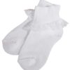 Girls White Cotton or Nylon Anklet Socks with Lace - Little Things Mean a Lot