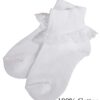 Girls White Cotton or Nylon Anklet Socks with Lace - Little Things Mean a Lot