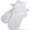 Girls White Cotton or Nylon Anklet Socks with Lace - Little Things Mean a Lot