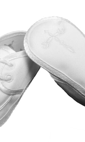 Boys Satin Shoe with Embroidered Celtic Cross - Little Things Mean a Lot