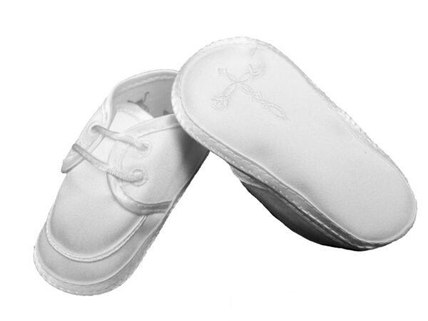 Boys Satin Shoe with Embroidered Celtic Cross - Little Things Mean a Lot