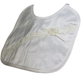 Silk Dupioni Bib with Flower - Little Things Mean a Lot