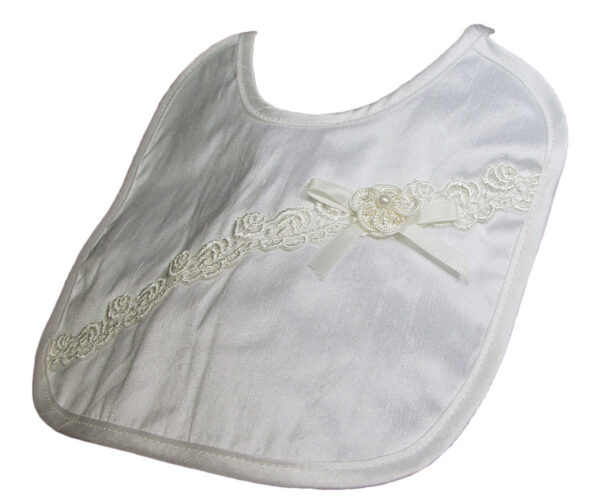 Silk Dupioni Bib with Flower - Little Things Mean a Lot