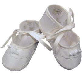Girls Silk Dupioni Shoes with Ribbon Rosette - Little Things Mean a Lot