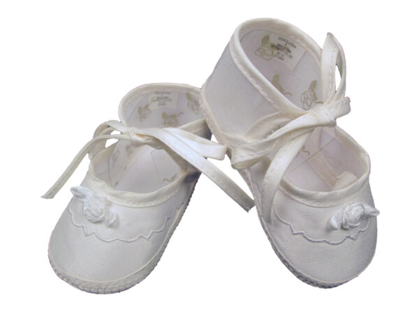 Girls Silk Dupioni Shoes with Ribbon Rosette - Little Things Mean a Lot