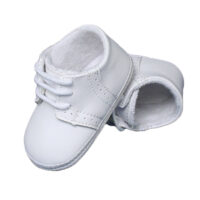 Baby Deer Boys White Blue Soft Sole Leather Saddle Oxford Shoes 0-3 Baby 