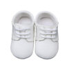 Baby Boys All White Genuine Leather Saddle Oxford Crib Shoe with Perforations - Little Things Mean a Lot