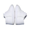 Baby Boys All White Genuine Leather Saddle Oxford Crib Shoe with Perforations - Little Things Mean a Lot