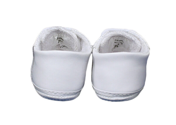 Baby Boys All White Genuine Leather Saddle Oxford Crib Shoe with Perforations - Little Things Mean a Lot