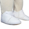 Baby Boys All White Genuine Leather Saddle Oxford Crib Shoe with Perforations - Little Things Mean a Lot