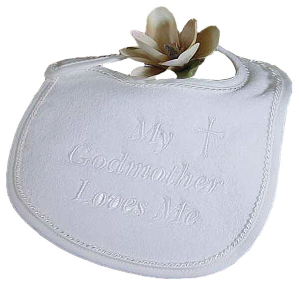 Terry Velour "My Godmother Loves Me" Bib - Little Things Mean a Lot
