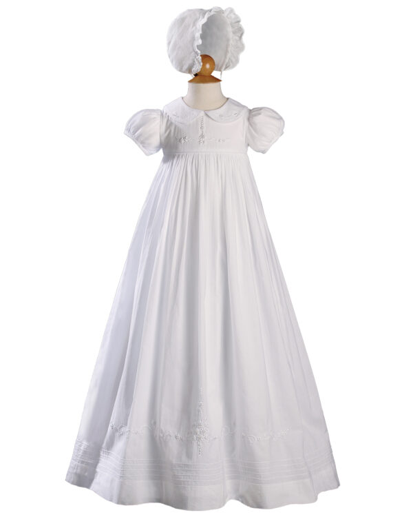 Girls 33" Short Sleeve Gown with Hand Embroidery - Little Things Mean a Lot