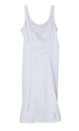 Girls White Simple Princess Style Tea Length Nylon Slip with Adjustable Straps - Little Things Mean a Lot