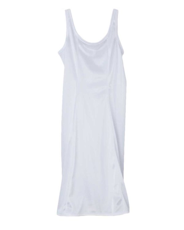 Girls White Simple Princess Style Tea Length Nylon Slip with Adjustable Straps - Little Things Mean a Lot
