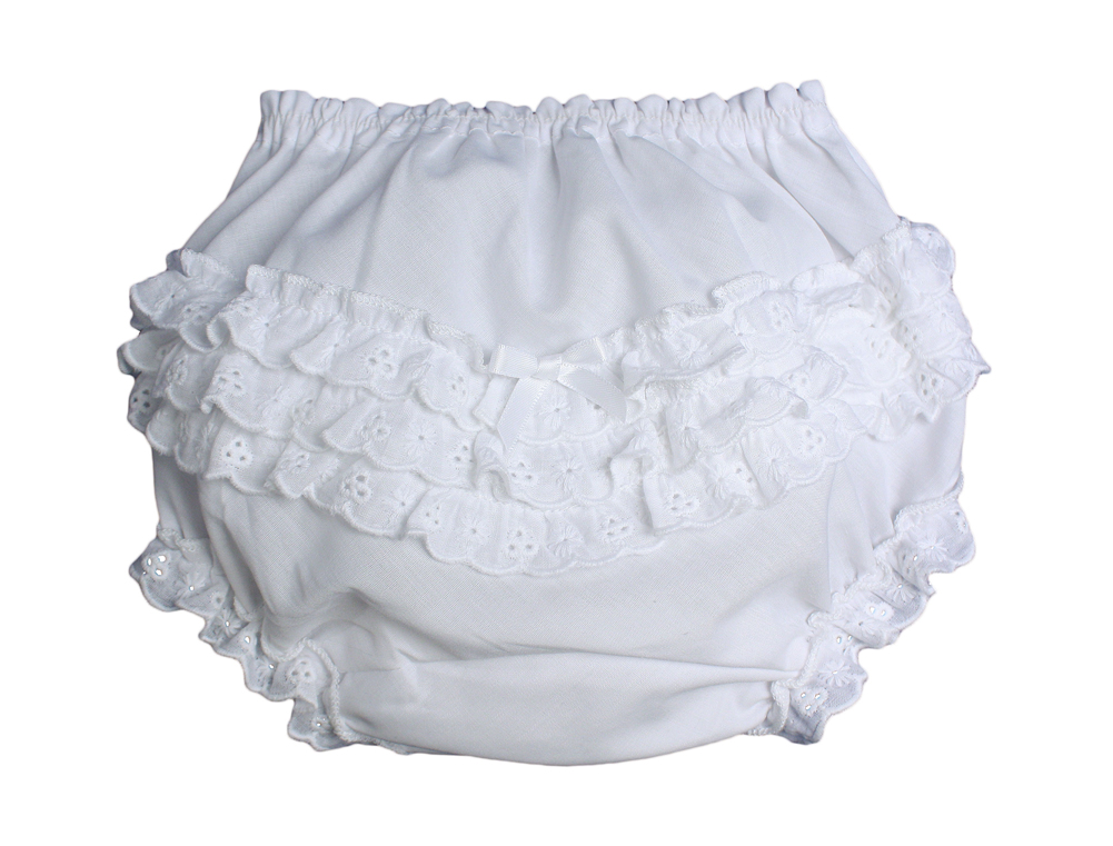 with 4 layers of lace bloomer trimmed with a white satin bow and pink rosebud Kleding Meisjeskleding Babykleding voor meisjes Broekjes For baby girls and toddlers. White diaper cover Luierbroekjes & Ondergoed 
