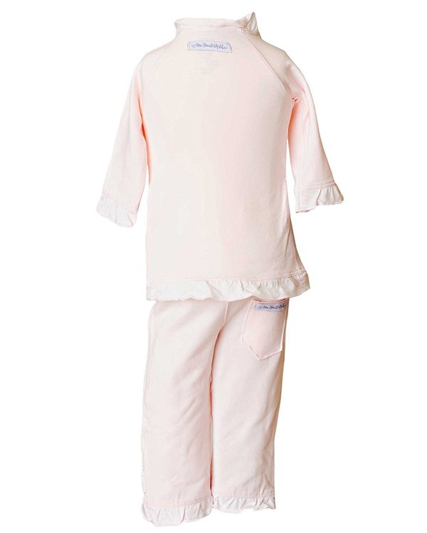 Girls Four-Piece Bamboo Layette Set in Pink or White - Little Things Mean a Lot