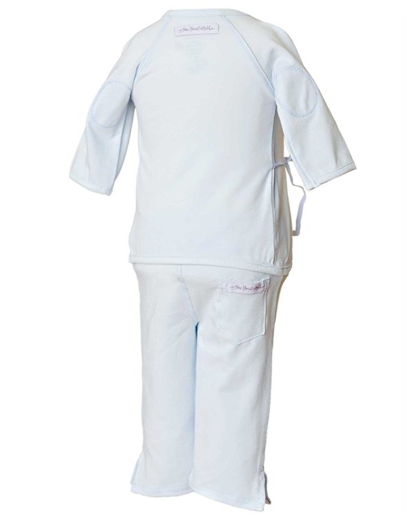 Boys Four-Piece Bamboo Layette Set in Blue or White - Little Things Mean a Lot