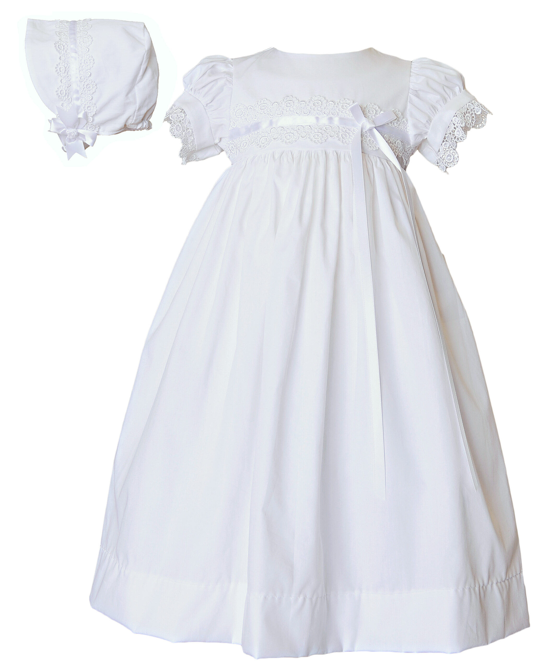 Little Things Mean A Lot Silk Dupioni Christening Baptism Gown with Smocked Bodice 