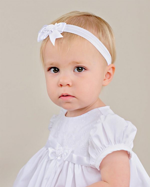 model wearing sarah faye headband