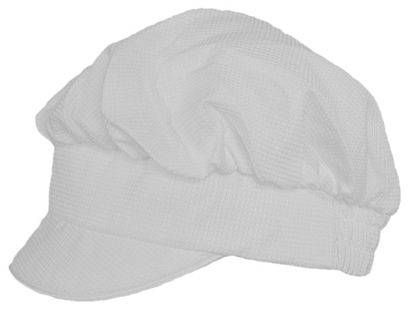Boys White Captain's Hat with Waffle Pique